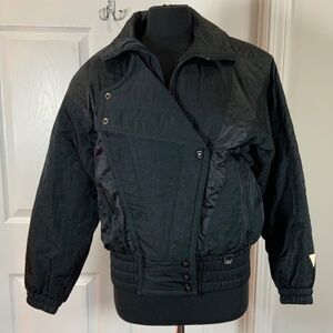 FERA Skiwear Black Insulated Ski Winter Vintage 80s Quilted Jacket Size 10